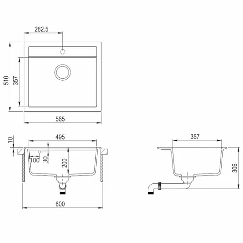  szürke, egymedencés gránit mosogatótálca