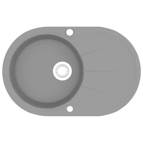  szürke, ovális alakú, egymedencés gránit mosogatótálca