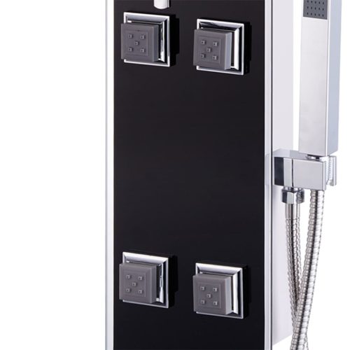  fekete üveg zuhanypanel 18 x 42,1 x 120 cm