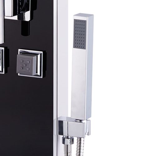  fekete üveg zuhanypanel 18 x 42,1 x 120 cm