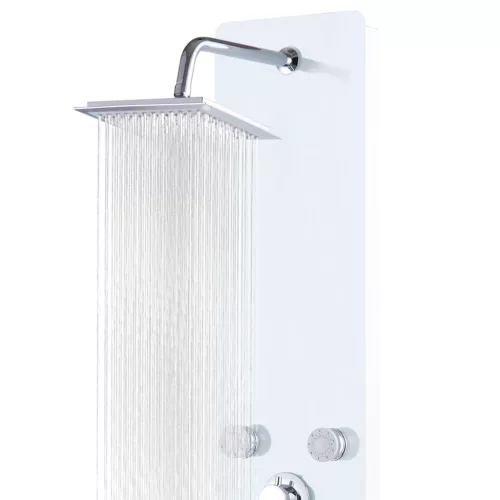  fehér üveg zuhanypanel 25 x 44,6 x 130 cm