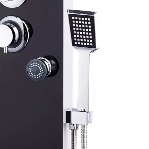  fekete üveg zuhanypanel 25 x 44,6 x 130 cm 