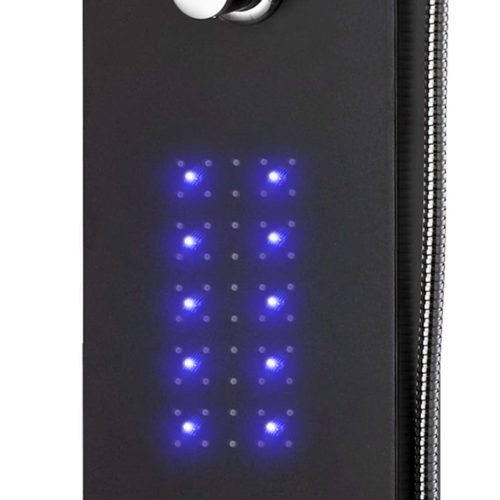  fekete alumínium zuhanypanel 20 x 44 x 130 cm