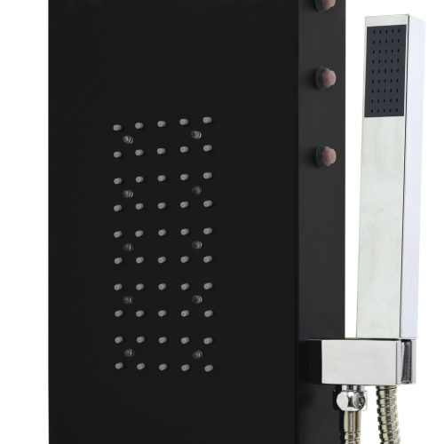  fekete alumínium zuhanypanel 20 x 44 x 130 cm