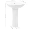  szabadon álló fehér kerámia mosdókagyló lábbal 580x510x200 mm