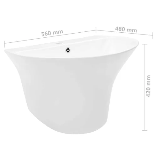  Mosdó Fehér 56 x 48 x 42 cm Zöldített Cserép