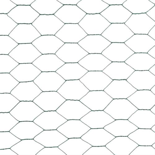  zöld PVC-bevonatú acél csirkeháló drótkerítés 25 x 1,5 m