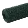 zöld PVC-bevonatú acél csirkeháló drótkerítés 25 x 1,2 m