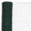  zöld PVC-bevonatú acél csirkeháló drótkerítés 25 x 1,2 m