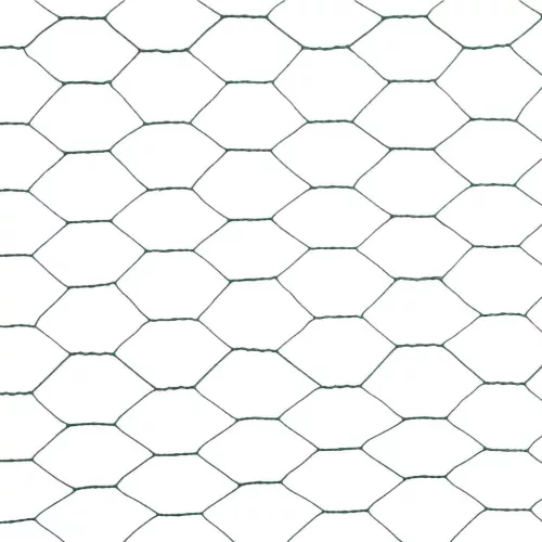  zöld PVC-bevonatú acél csirkeháló drótkerítés 25 x 1,2 m