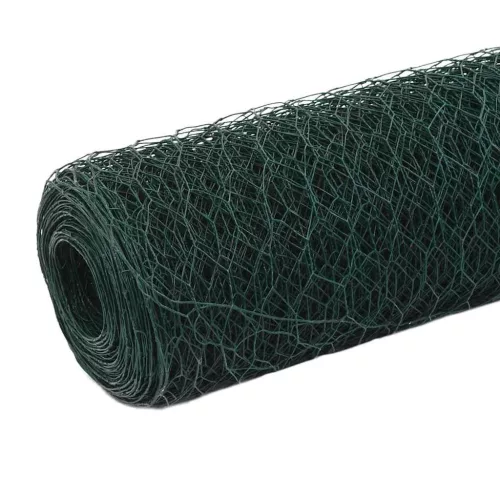  zöld PVC-bevonatú acél csirkeháló drótkerítés 25 x 1,5 m