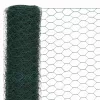  zöld PVC-bevonatú acél csirkeháló drótkerítés 25 x 1,5 m
