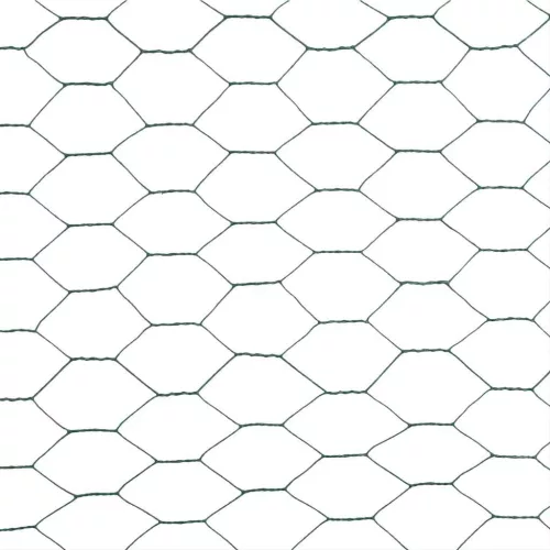  zöld PVC-bevonatú acél csirkeháló drótkerítés 25 x 1,5 m