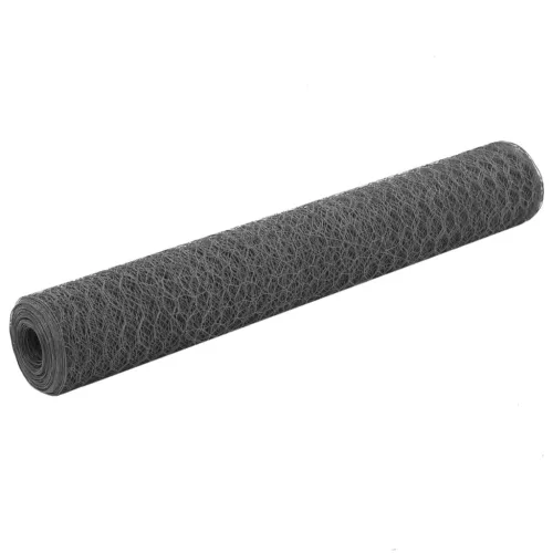  szürke PVC-bevonatú acél csirkeháló drótkerítés 25 x 1 m