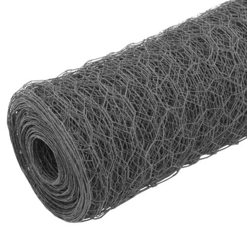  szürke PVC-bevonatú acél csirkeháló drótkerítés 25 x 1 m