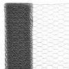  szürke PVC-bevonatú acél csirkeháló drótkerítés 25 x 1 m