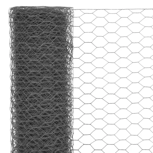  szürke PVC-bevonatú acél csirkeháló drótkerítés 25 x 1 m