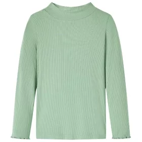   Sötétmenta színű hosszú ujjú gyerekpóló félgarbós nyakkal 128