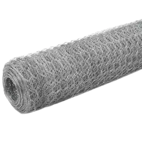  ezüst horganyzott acél csirkeháló drótkerítés 25 x 1,2 m
