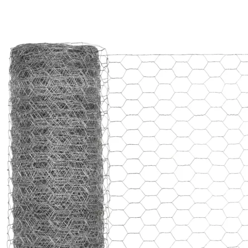  ezüst horganyzott acél csirkeháló drótkerítés 25 x 1,2 m