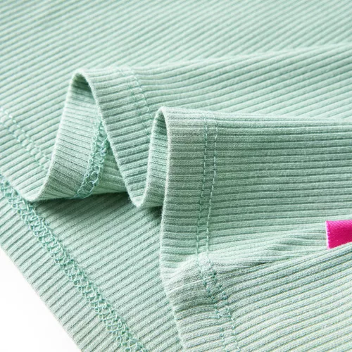 Sötétmenta színű hosszú ujjú gyerekpóló félgarbós nyakkal 128