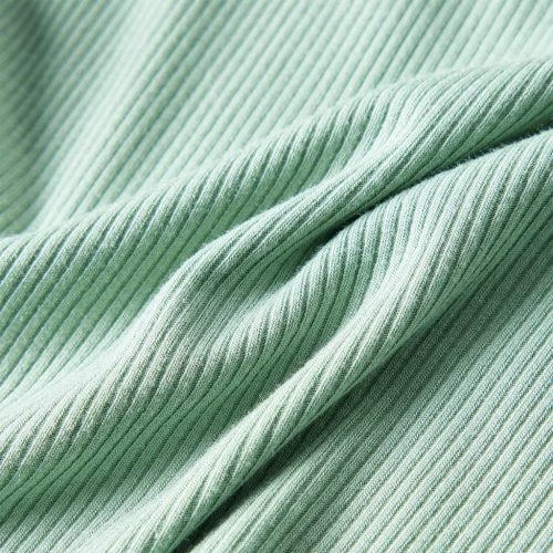 Sötétmenta színű hosszú ujjú gyerekpóló félgarbós nyakkal 140