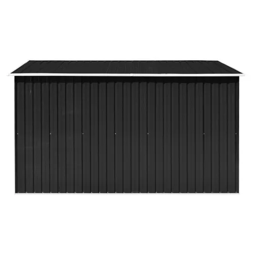  antracitszürke fém kerti fészer 257 x 298 x 178 cm