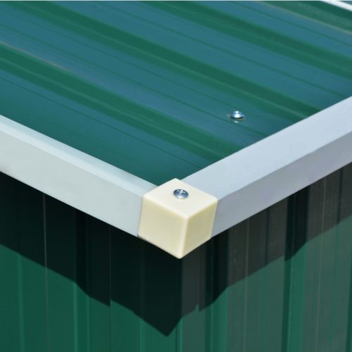  zöld fém kerti fészer 257 x 489 x 181 cm