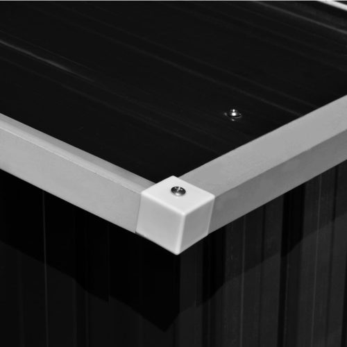  antracitszürke fém kerti fészer 257 x 489 x 181 cm