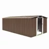 barna fém kerti fészer 257 x 489 x 181 cm