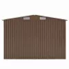  barna fém kerti fészer 257 x 489 x 181 cm
