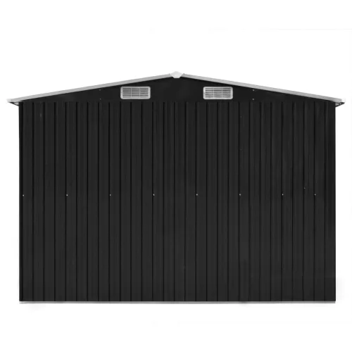  antracitszürke fém kerti fészer 257 x 580 x 181 cm - B-áru / sérült termék