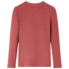   Izzó piros hosszú ujjú gyerekpóló félgarbós nyakkal 140