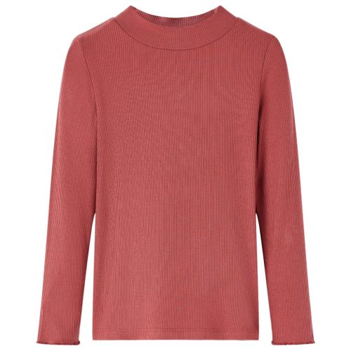 Izzó piros hosszú ujjú gyerekpóló félgarbós nyakkal 140