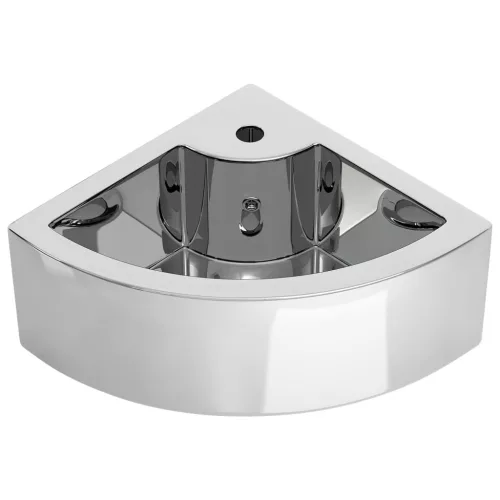  ezüstszínű kerámia mosdókagyló túlfolyóval 45 x 32 x 12,5 cm 