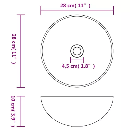  ezüstszínű kerámia mosdókagyló 28 x 10 cm 