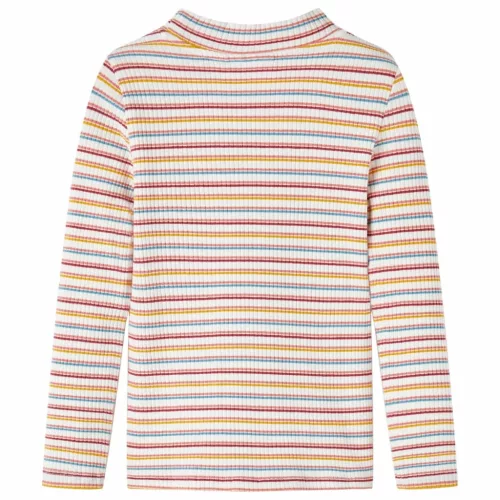 Ekrü színű hosszú ujjú gyerekpóló félgarbós nyakkal 92