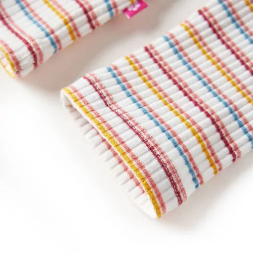 Ekrü színű hosszú ujjú gyerekpóló félgarbós nyakkal 92