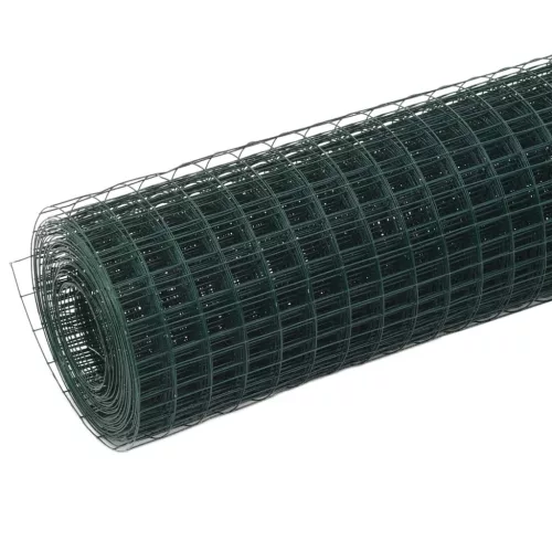  zöld PVC-bevonatú acél csirkeháló drótkerítés 10 x 1,5 m