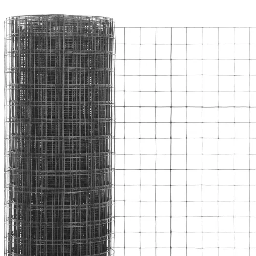  szürke PVC-bevonatú acél csirkeháló drótkerítés 25 x 1 m
