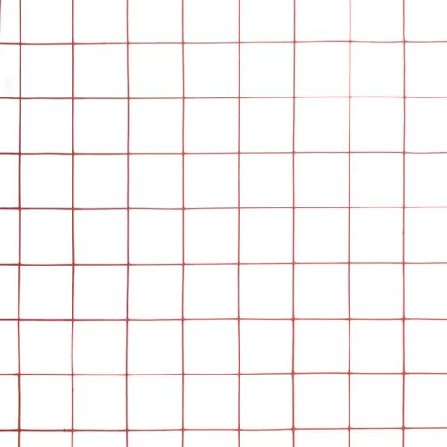  piros PVC-bevonatú acél csirkeháló drótkerítés 10 x 1 m