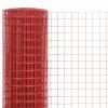  piros PVC-bevonatú acél csirkeháló drótkerítés 10 x 1 m