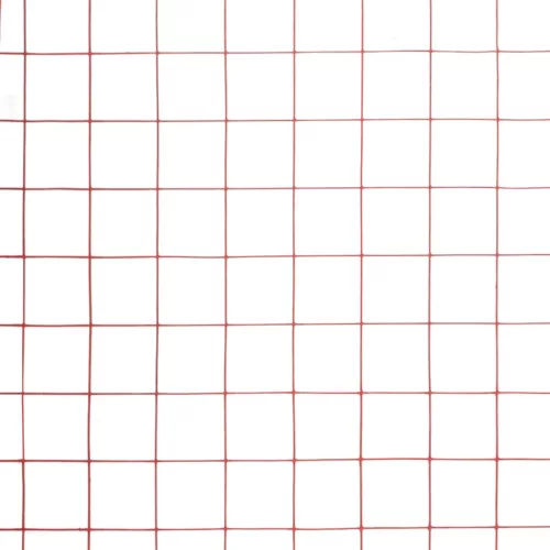  piros PVC-bevonatú acél csirkeháló drótkerítés 25 x 0,5 m