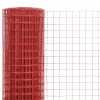  piros PVC-bevonatú acél csirkeháló drótkerítés 25 x 0,5 m
