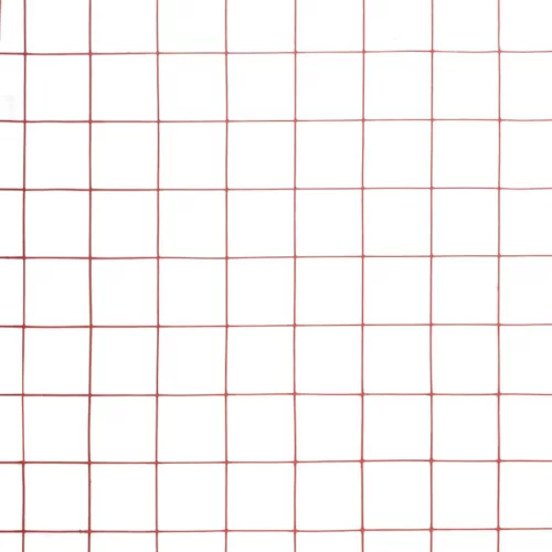  piros PVC-bevonatú acél csirkeháló drótkerítés 25 x 0,5 m