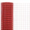  piros PVC-bevonatú acél csirkeháló drótkerítés 25 x 1,5 m