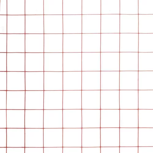  piros PVC-bevonatú acél csirkeháló drótkerítés 25 x 1,5 m