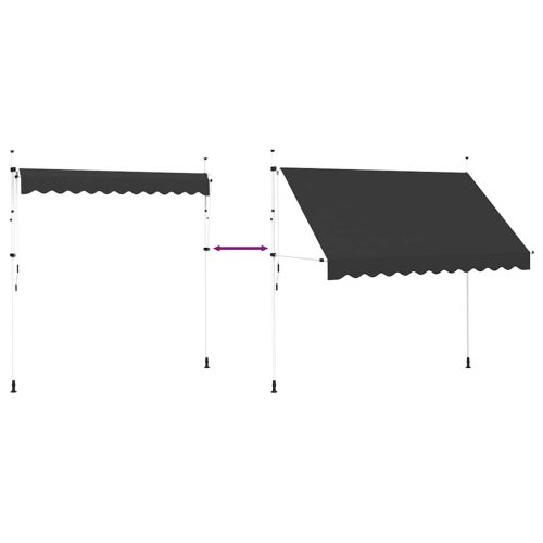  kézzel feltekerhető antracit napellenző 300 cm