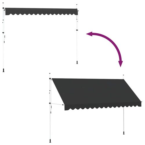  kézzel feltekerhető antracit napellenző 400 cm
