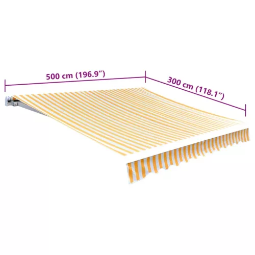  narancssárga-fehér vászon napellenző tető 5 x 3 m